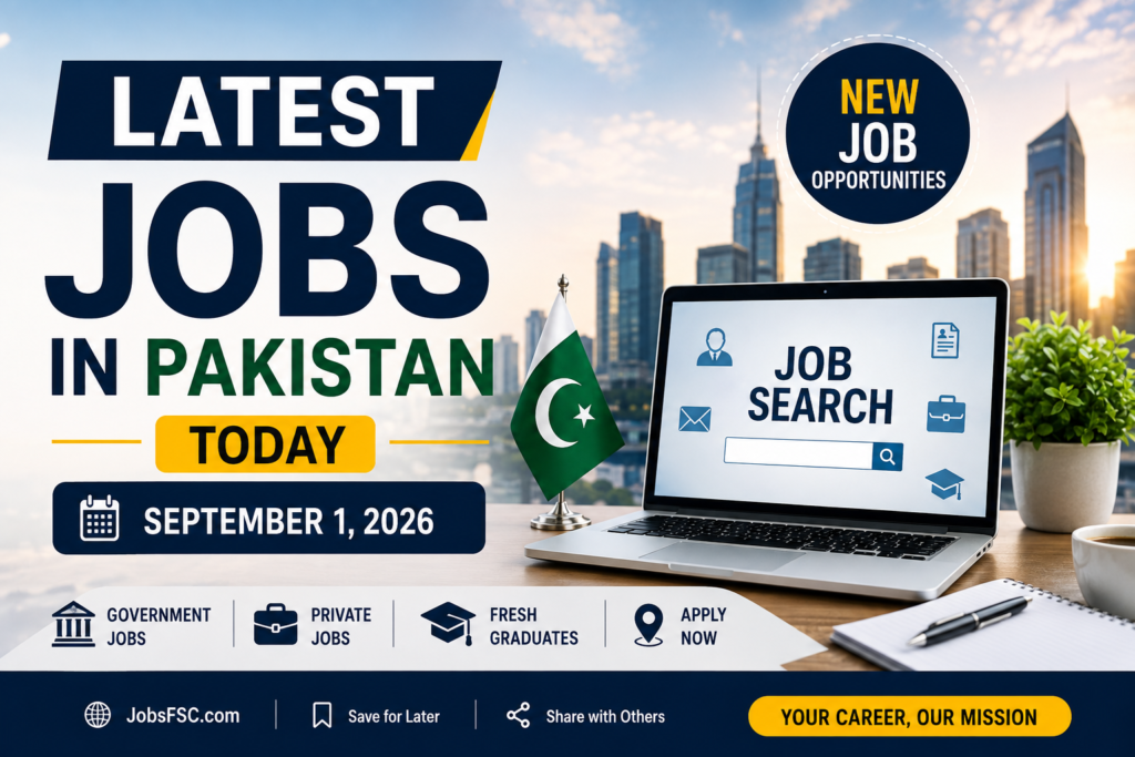 Latest Jobs in Pakistan Today – September 1, 2026
