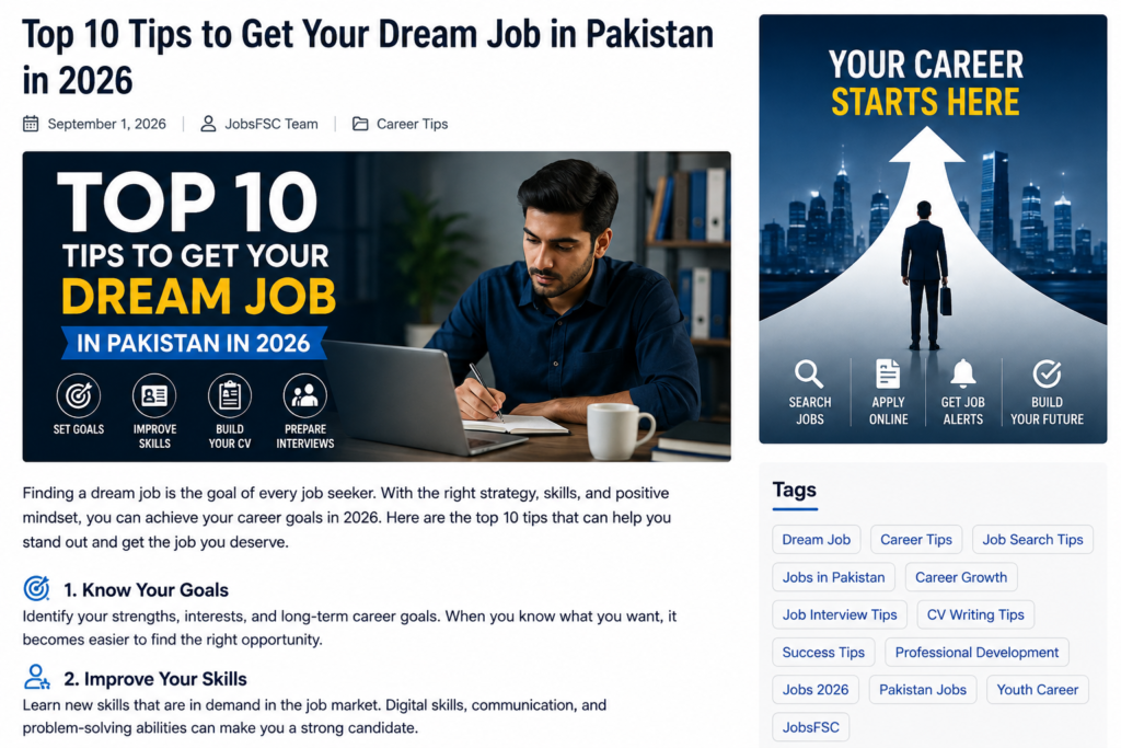 Top 10 Tips to Get Your Dream Job in Pakistan in 2026