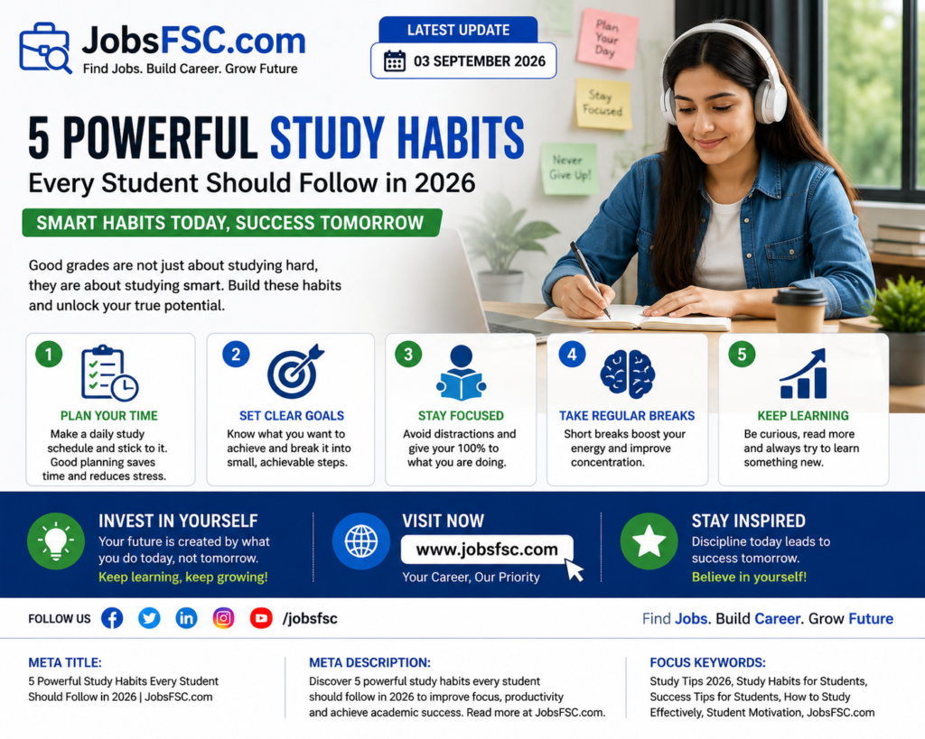 5 Powerful Study Habits Every Student Should Follow in 2026